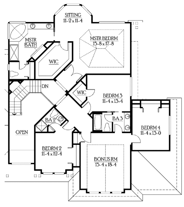 Dream House Plan - Craftsman Floor Plan - Upper Floor Plan #132-464