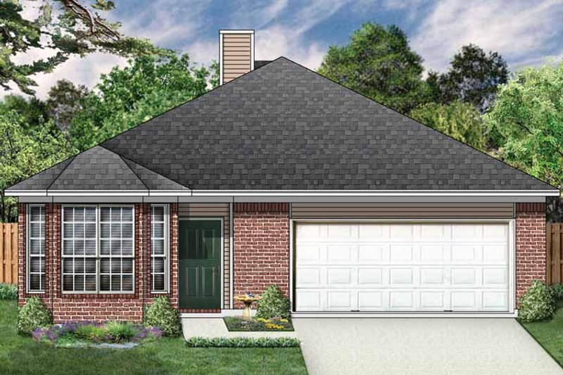 Architectural House Design - Exterior - Front Elevation 3 for Ranch House Plan #84-664 - 3 bed, 2 bath