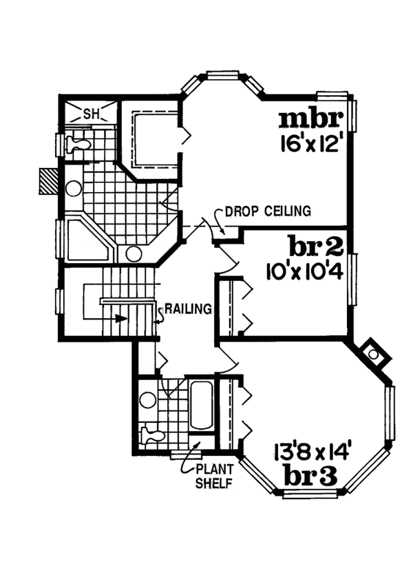 Home Plan - Victorian Floor Plan - Upper Floor Plan #47-821