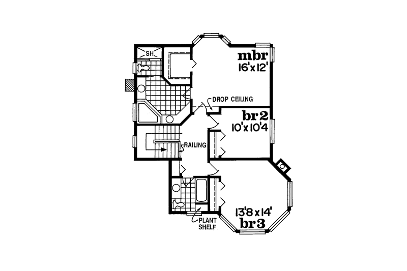 Home Plan - Floor Plan - Upper Floor for Victorian House Plan #47-821 - 3 bed, 2.5 bath