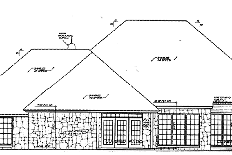 Dream House Plan - Exterior - Rear Elevation for Country House Plan #310-999 - 3 bed, 2.5 bath