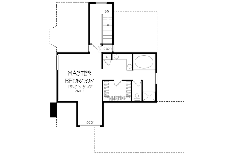 Architectural House Design - Floor Plan - Upper Floor for Craftsman House Plan #320-421 - 2 bed, 2 bath