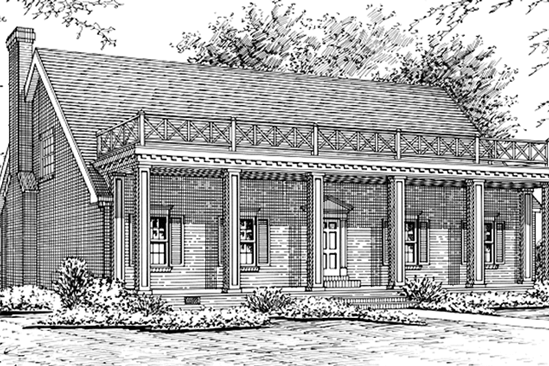 House Blueprint - Colonial Exterior - Front Elevation Plan #45-547