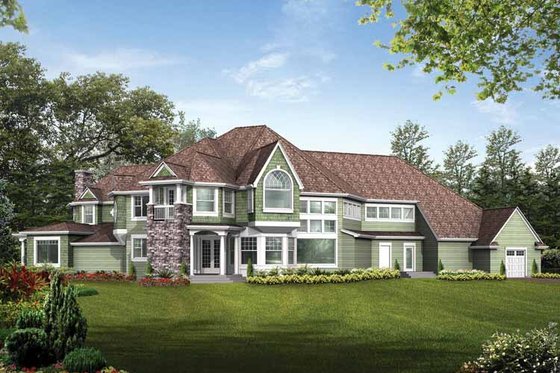 Exterior - Rear Elevation for Craftsman House Plan #132-246 - 5 bed, 5.5 bath