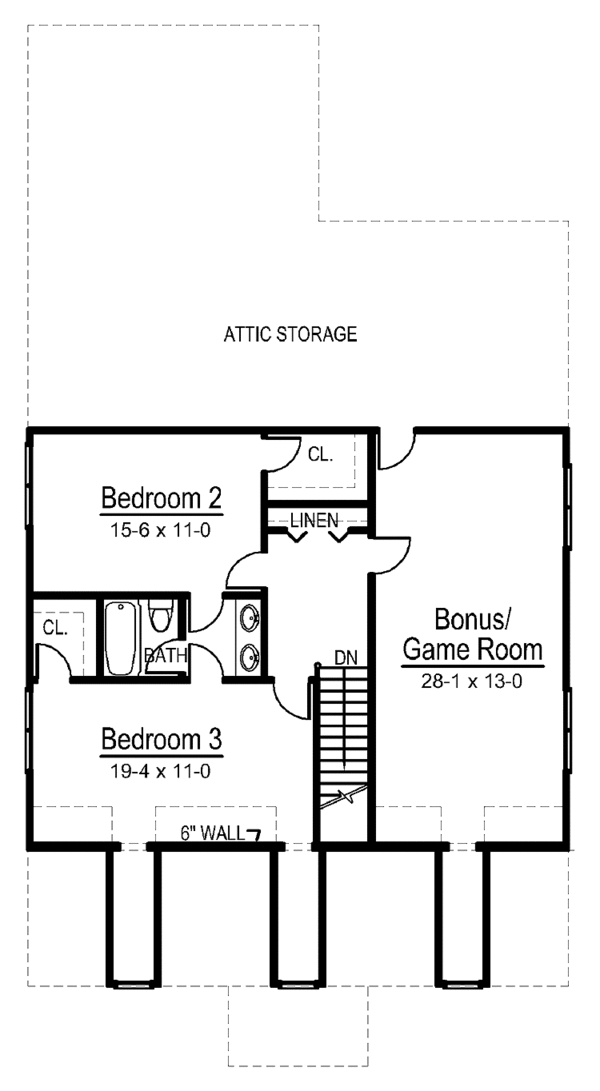 Home Plan - Classical Floor Plan - Upper Floor Plan #119-399