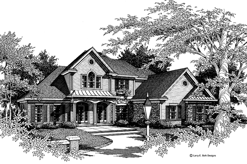 Home Plan - Exterior - Front Elevation 3 for Country House Plan #952-251 - 4 bed, 3.5 bath