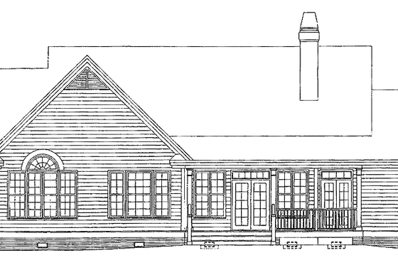Exterior - Rear Elevation for Ranch House Plan #929-680 - 3 bed, 2 bath