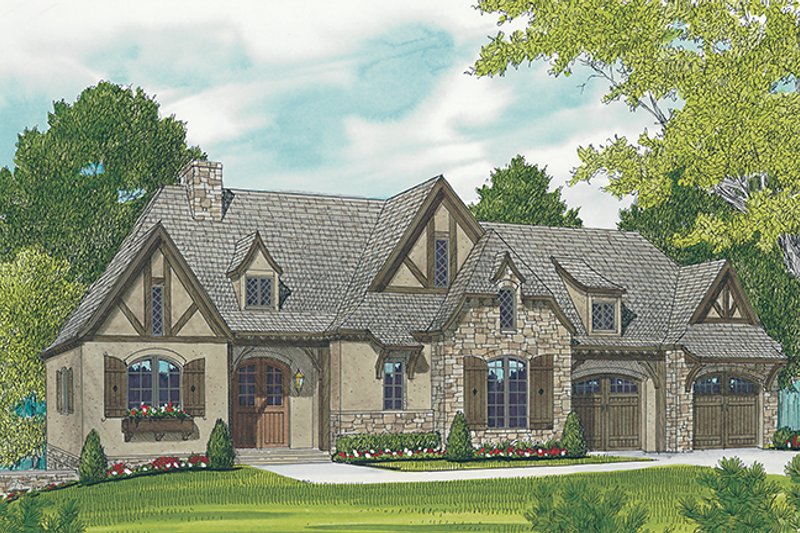 Dream House Plan - Exterior - Front Elevation 3 for Country House Plan #453-616 - 3 bed, 4 bath