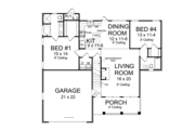 Traditional Style House Plan - 4 Beds 3 Baths 1782 Sq/Ft Plan #513-2146 