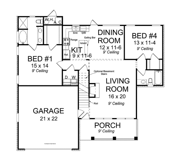 House Design - Traditional Floor Plan - Main Floor Plan #513-2146