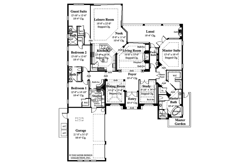 Home Plan - Floor Plan - Main Floor for Mediterranean House Plan #930-322 - 4 bed, 3.5 bath