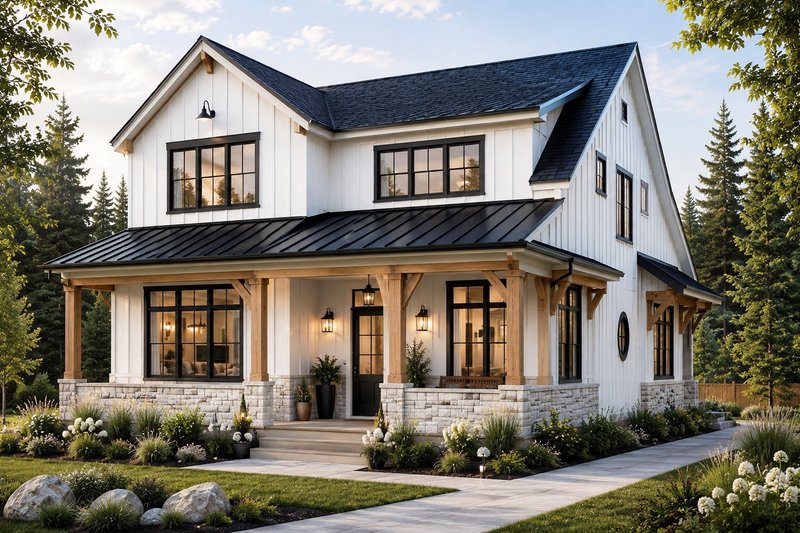 House Blueprint - Exterior - Rear Elevation for Farmhouse House Plan #928-452 - 5 bed, 3 bath
