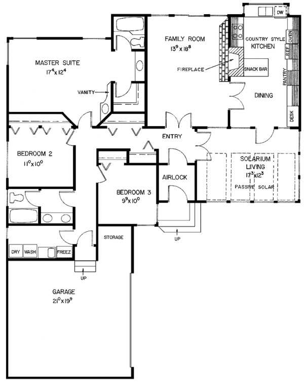 House Plan Design - Country Floor Plan - Main Floor Plan #60-958