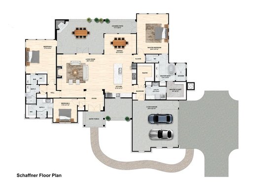 Floor Plan - Main Floor for Modern House Plan #1110-27 - 3 bed, 3 bath