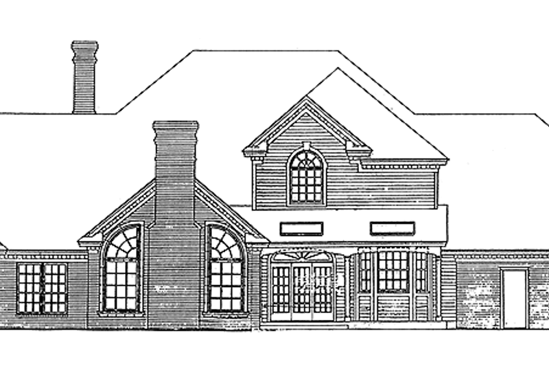 Architectural House Design - Exterior - Rear Elevation for Classical House Plan #310-1028 - 4 bed, 3.5 bath