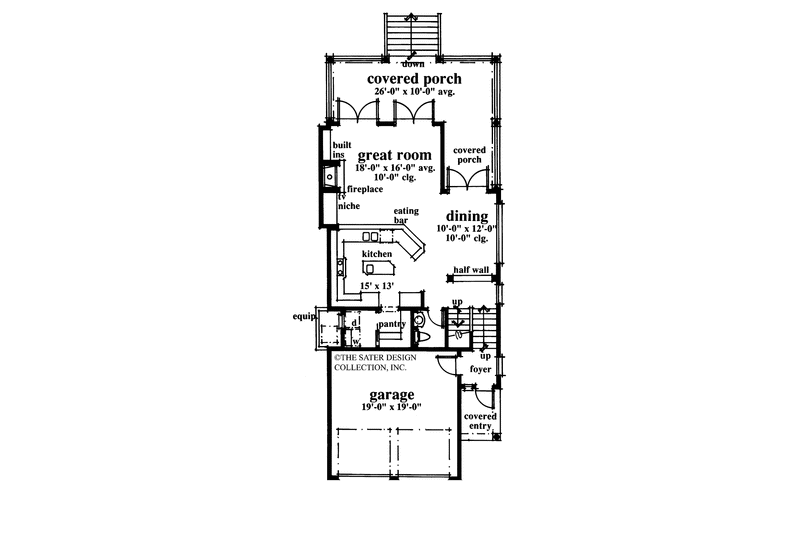 Architectural House Design - Floor Plan - Main Floor for Country House Plan #930-72 - 3 bed, 2.5 bath