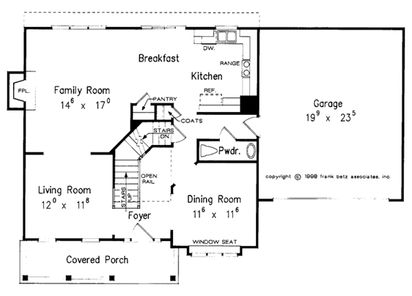 Architectural House Design - Colonial Floor Plan - Main Floor Plan #927-727