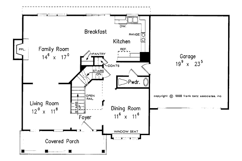 House Design - Floor Plan - Main Floor for Colonial House Plan #927-727 - 4 bed, 2.5 bath