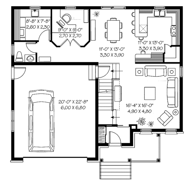 House Plan Design - European Floor Plan - Main Floor Plan #23-2370