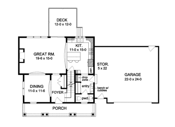 Country Floor Plan - Main Floor Plan #1010-78