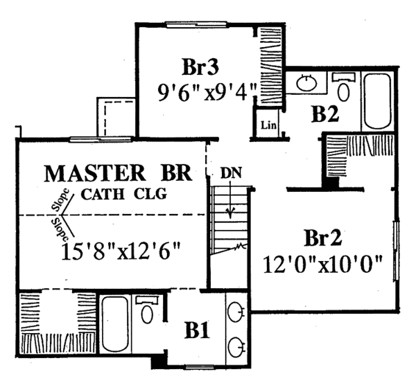 House Design - Country Floor Plan - Upper Floor Plan #334-136
