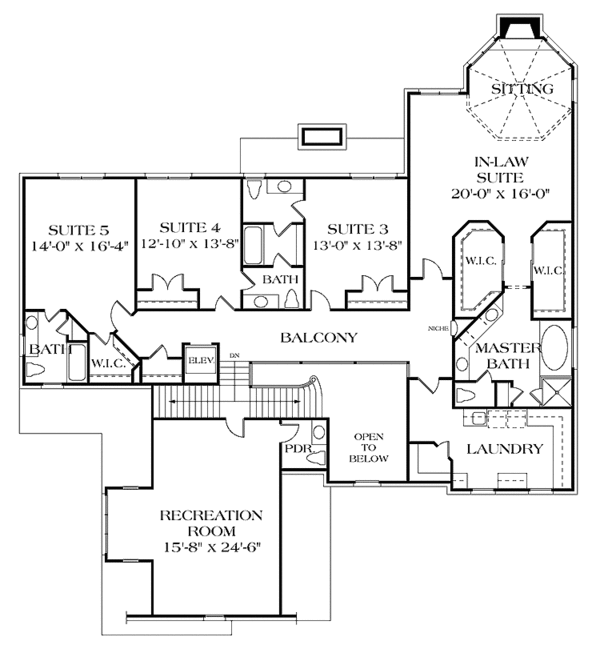 House Plan Design - Colonial Floor Plan - Upper Floor Plan #453-246