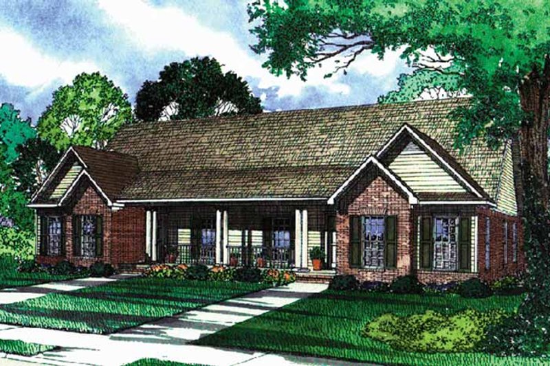 Home Plan - Country Exterior - Front Elevation Plan #17-3159