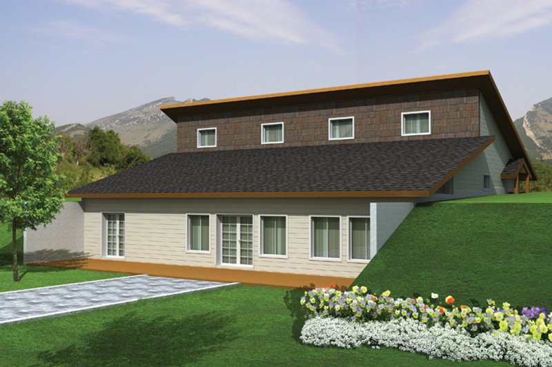 Home Plan - Exterior - Rear Elevation 3 for Contemporary House Plan #117-863 - 4 bed, 3 bath