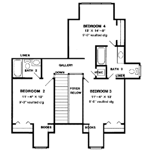House Plan Design - Southern Floor Plan - Upper Floor Plan #410-146