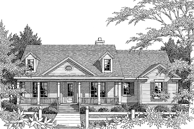 Dream House Plan - Exterior - Front Elevation 3 for Country House Plan #952-221 - 3 bed, 2 bath