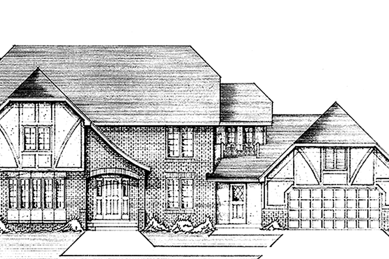 Architectural House Design - Tudor Exterior - Front Elevation Plan #51-908