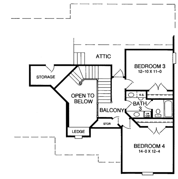 Dream House Plan - Country Floor Plan - Upper Floor Plan #952-127