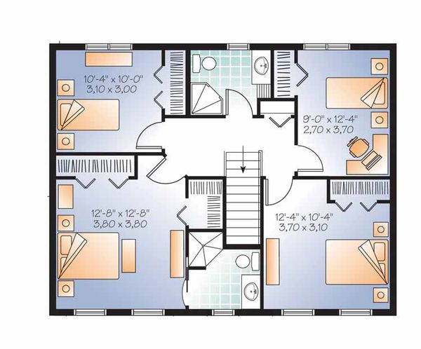 Colonial Floor Plan - Upper Floor Plan #23-2479