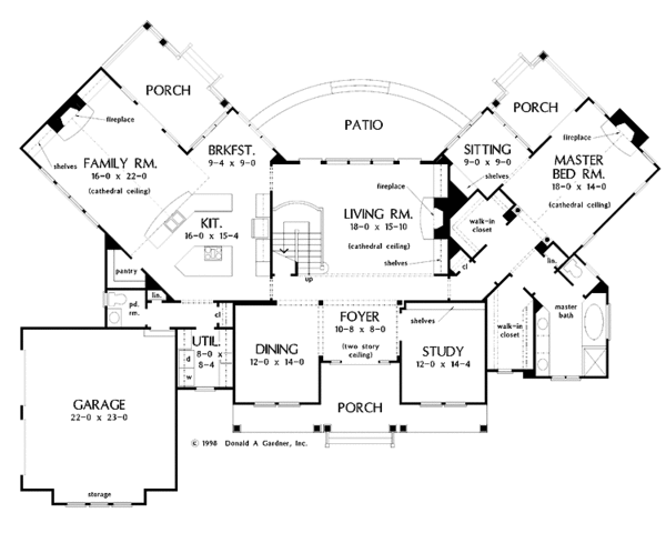House Plan Design - Craftsman Floor Plan - Main Floor Plan #929-422