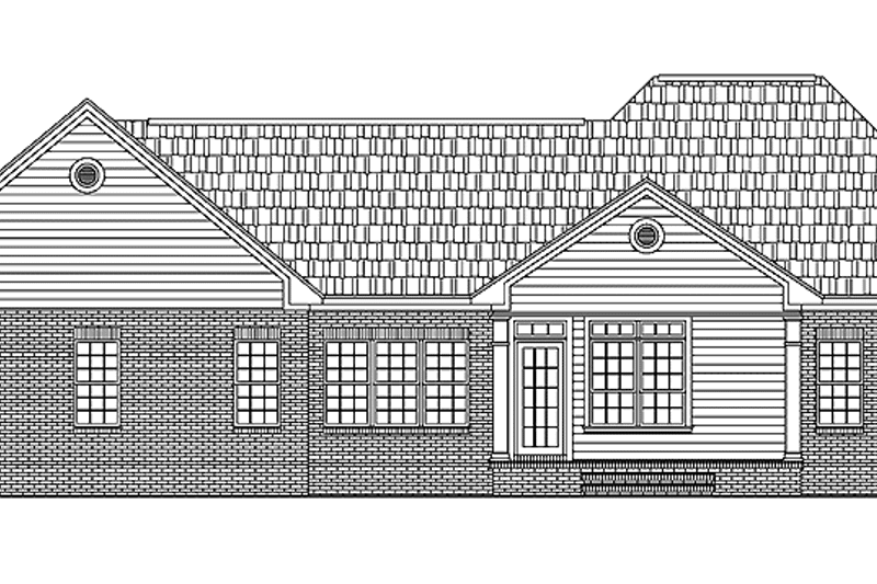 House Blueprint - Exterior - Rear Elevation for Country House Plan #21-414 - 3 bed, 2 bath
