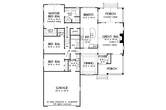 Floor Plan - Main Floor for Country House Plan #929-711 - 3 bed, 2 bath