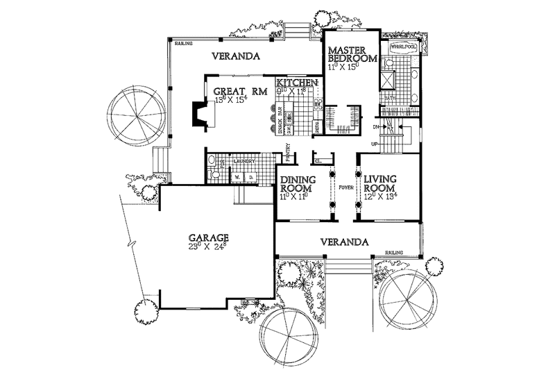 Home Plan - Floor Plan - Main Floor for Country House Plan #72-941 - 4 bed, 2.5 bath