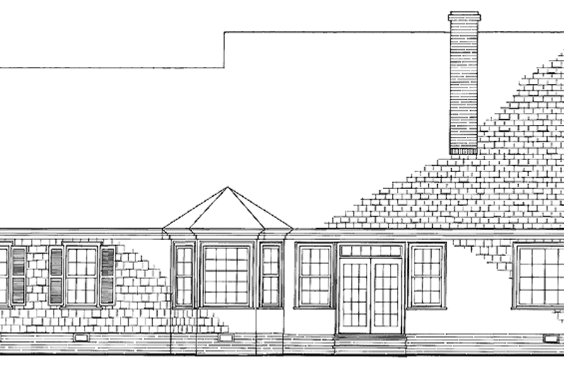 Home Plan - Exterior - Rear Elevation for Classical House Plan #137-309 - 4 bed, 3.5 bath