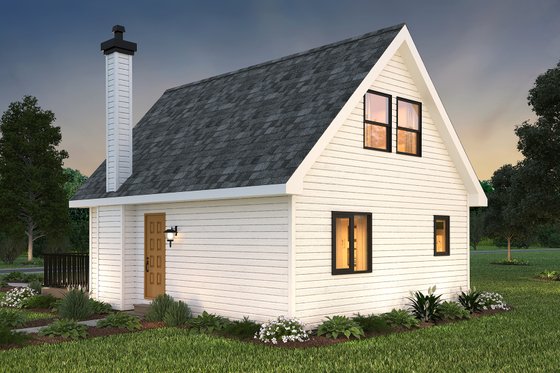 Exterior - Rear Elevation for Cabin House Plan #18-4501 - 2 bed, 1 bath