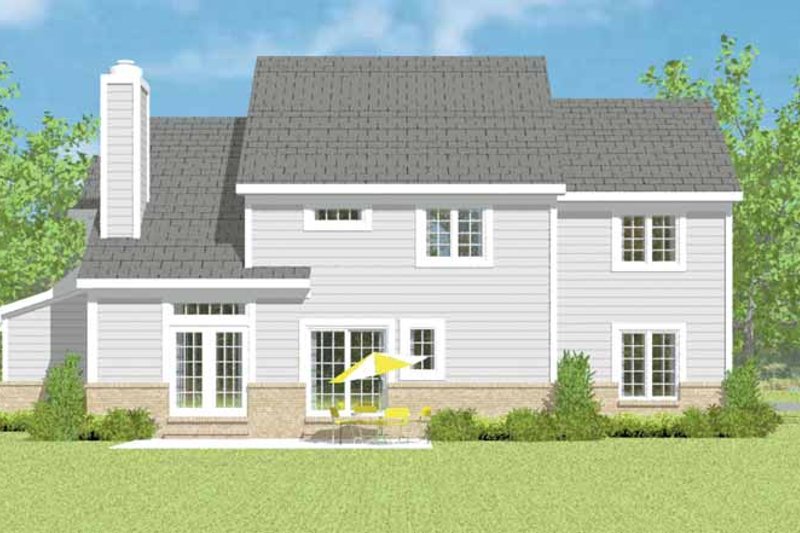 Dream House Plan - Traditional Exterior - Rear Elevation Plan #72-1115