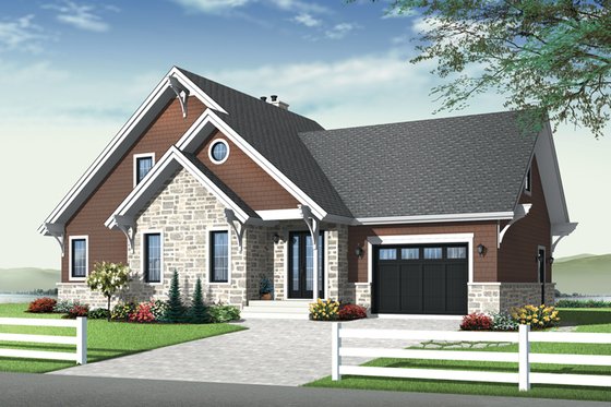 Exterior - Front Elevation 1 for Country House Plan #23-2562 - 3 bed, 2.5 bath