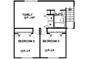 Floor Plan - Upper Floor for Contemporary House Plan #60-854 - 3 bed, 2 bath
