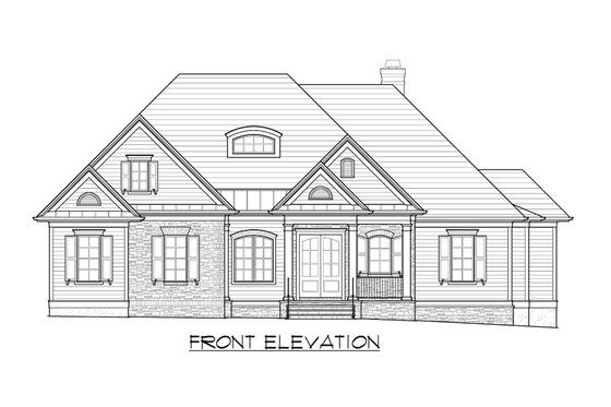 Exterior - Front Elevation 4 for European House Plan #1054-51 - 3 bed, 3.5 bath