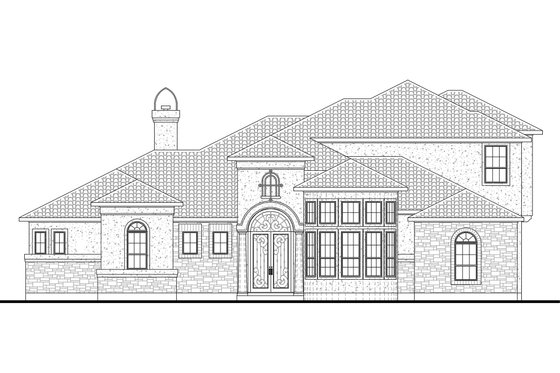 Floor Plan - Main Floor for Mediterranean House Plan #80-207 - 4 bed, 4 bath