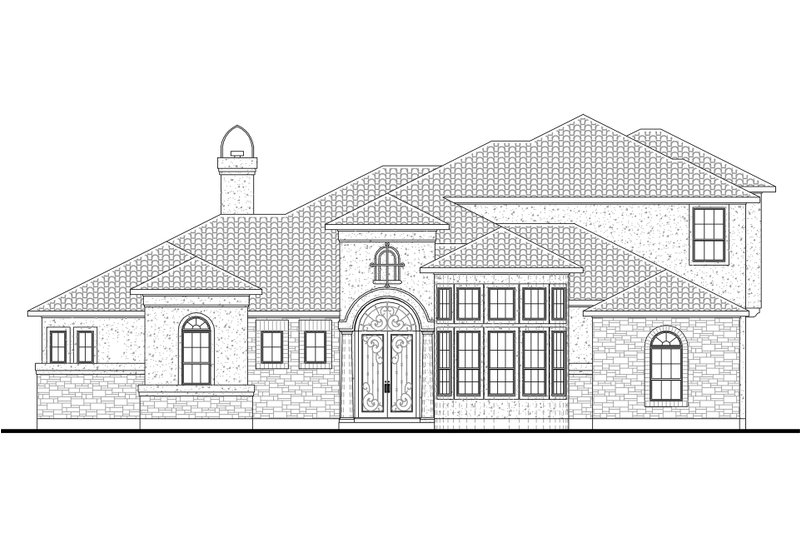 House Blueprint - Floor Plan - Main Floor for Mediterranean House Plan #80-207 - 4 bed, 4 bath