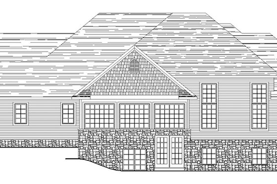 Exterior - Rear Elevation for European House Plan #1064-1 - 4 bed, 4.5 bath
