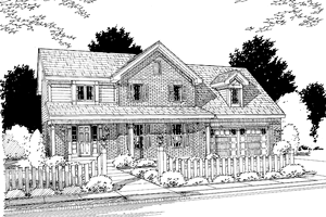Country Exterior - Front Elevation Plan #46-693