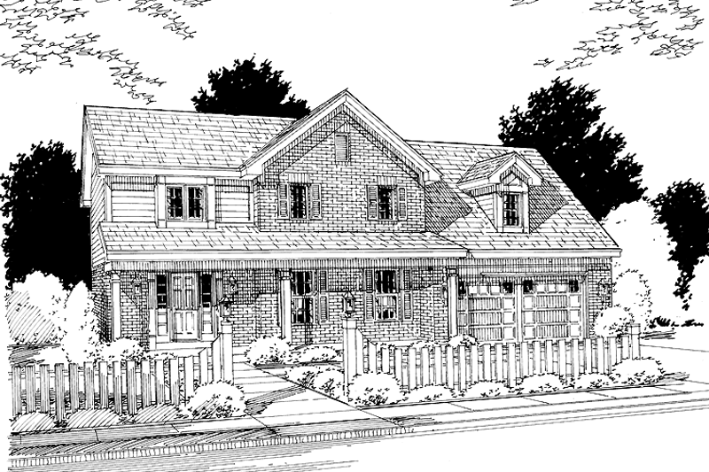 Home Plan - Country Exterior - Front Elevation Plan #46-693
