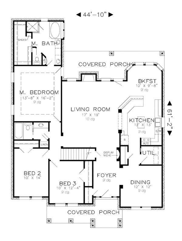 House Design - Country Floor Plan - Main Floor Plan #968-16