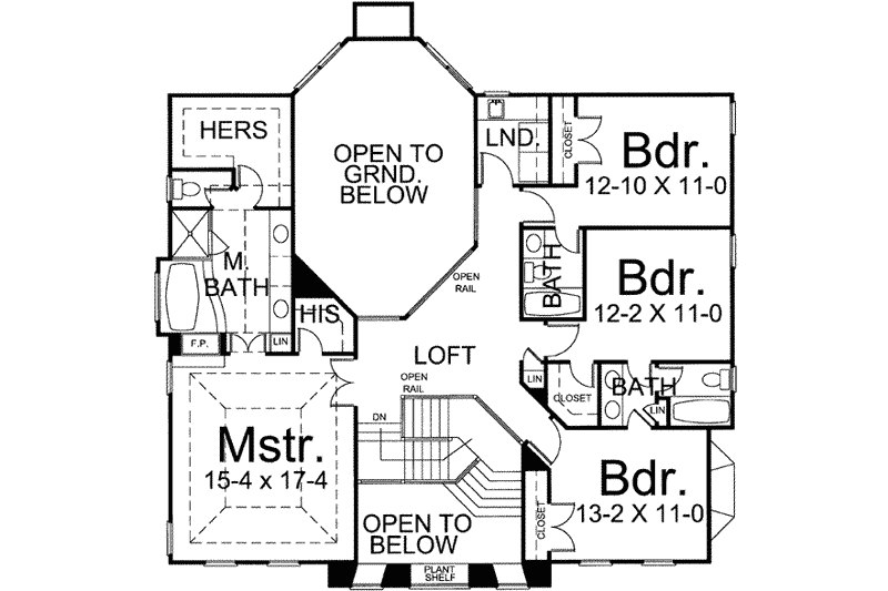 Home Plan - Floor Plan - Main Floor for Colonial House Plan #119-149 - 4 bed, 3.5 bath